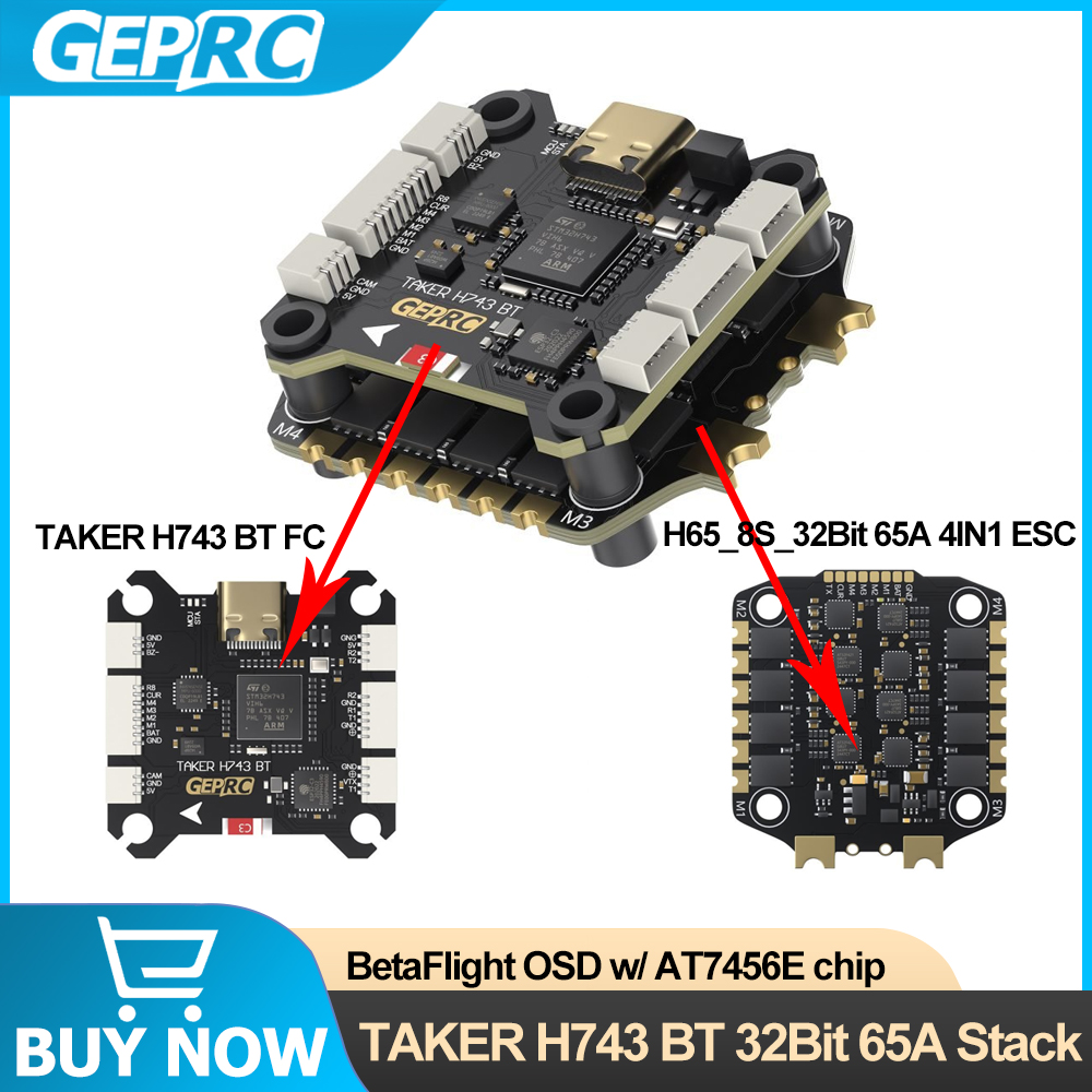 GEPRC TAKER H743 BT 32Bit 65A  - Drone Racing Flight Controller のレビューと価格
